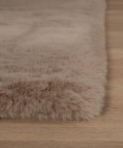 Fluffy rug - Comfy plus taupe - close up, thumbnail