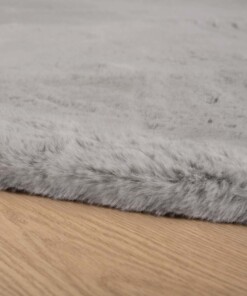 Round thick rug - Comfy plus light grey - close up, thumbnail