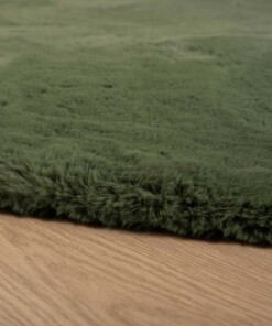 Round thick rug - Comfy plus olive green - close up, thumbnail