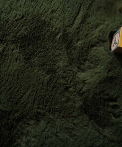 Childrens elephant rug - Fluffy olive green - close up, thumbnail