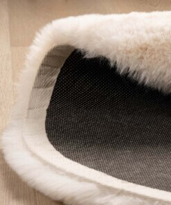 Kids rug whale - Fluffy cream - close up, thumbnail