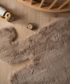 Childrens elephant rug - Fluffy taupe - close up, thumbnail Childrens elephant rug - Fluffy taupe - close up, thumbnail