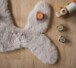 Kids rug whale - Fluffy light grey - close up, thumbnail