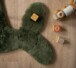 Kids rug whale - Fluffy olive green - close up, thumbnail