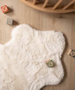 Kids rug sheep - Fluffy white - close up, thumbnail