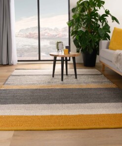 Wool rug - Lett ochre yellow/grey - sfeer