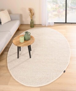 Oval wool rug - Lett white - sfeer