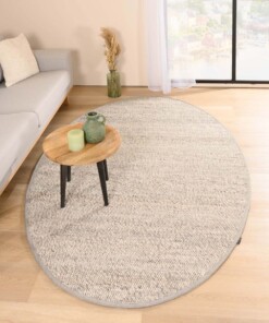 Oval wool rug - Lett light grey - sfeer