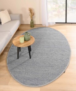 Oval wool rug - Lett steel blue - sfeer