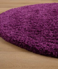 Thick oval rug​ - Cozy Shaggy purple - close up, thumbnail
