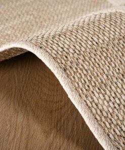 Jute Outdoor Rug - Lazo Diamond Beige - close up, thumbnail