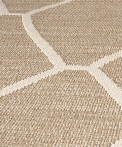 Jute Outdoor Rug - Lazo Diamond Beige - close up, thumbnail