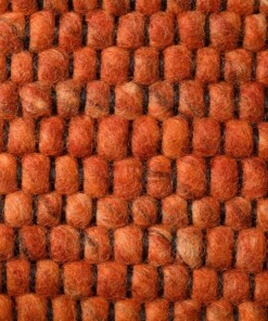 Oval wool rug - Lett cognac - close up, thumbnail Oval wool rug - Lett cognac - close up, thumbnail