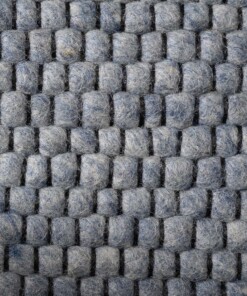 Oval wool rug - Lett steel blue - close up, thumbnail Oval wool rug - Lett steel blue - close up, thumbnail