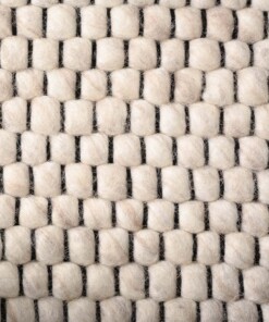 Oval wool rug - Lett white - close up, thumbnail