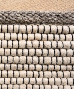 Wool rug - Lett ochre yellow/grey - close up, thumbnail