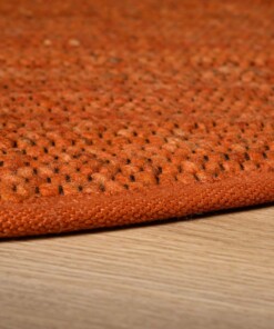 Oval wool rug - Lett cognac - close up, thumbnail Oval wool rug - Lett cognac - close up, thumbnail