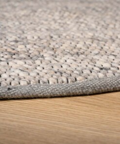 Oval wool rug - Lett light grey - close up, thumbnail Oval wool rug - Lett light grey - close up, thumbnail