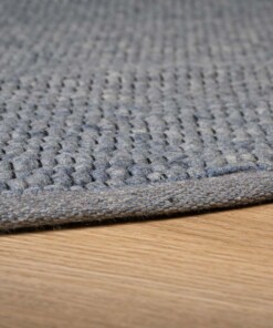 Oval wool rug - Lett steel blue - close up, thumbnail Oval wool rug - Lett steel blue - close up, thumbnail