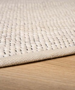 Oval wool rug - Lett white - close up, thumbnail