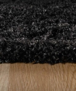 Thick oval rug​ - Cozy Shaggy anthracite - close up, thumbnail