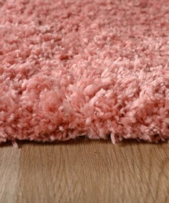 Thick oval rug​ - Cozy Shaggy pink - close up, thumbnail
