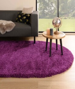 Thick oval rug​ - Cozy Shaggy purple - sfeer, thumbnail