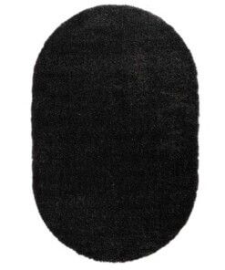 Thick oval rug​ - Cozy Shaggy anthracite - overzicht