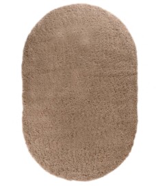Thick oval rug​ - Cozy Shaggy beige - overzicht, thumbnail
