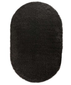 Thick oval rug​ - Cozy Shaggy dark grey - overzicht, thumbnail