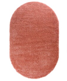 Thick oval rug​ - Cozy Shaggy pink - overzicht, thumbnail