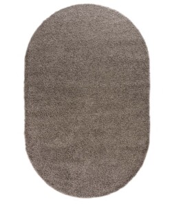 Thick oval rug​ - Shaggy Trend light grey - overzicht