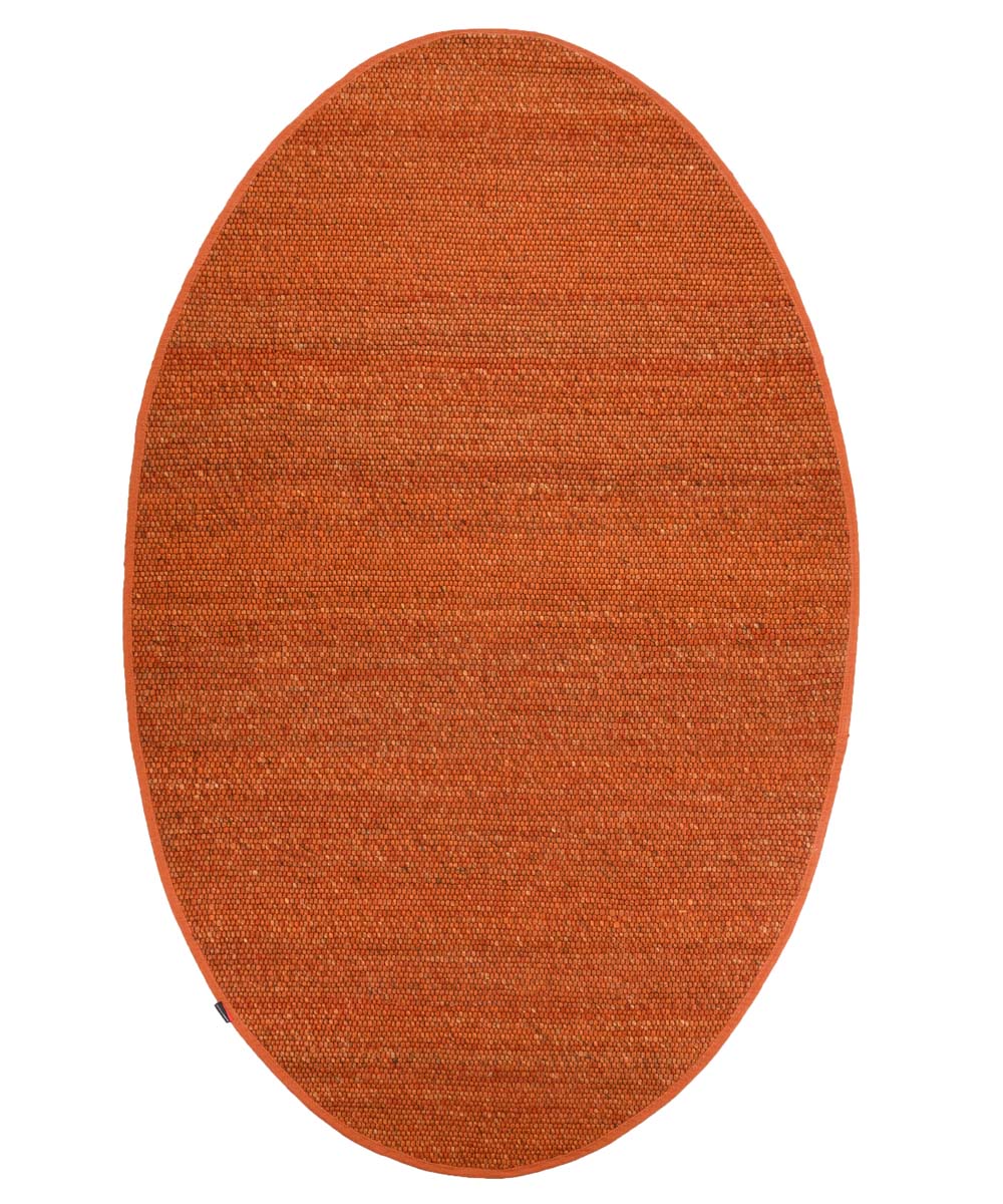 Oval wool rug - Lett cognac - overzicht Oval wool rug - Lett cognac - overzicht
