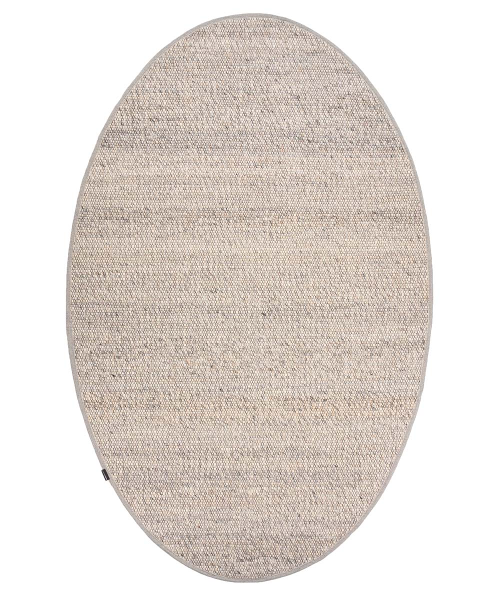 Oval wool rug - Lett light grey - overzicht Oval wool rug - Lett light grey - overzicht