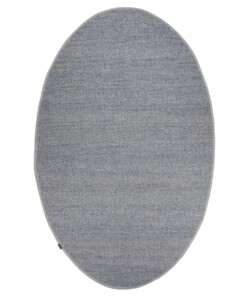 Oval wool rug - Lett steel blue - overzicht