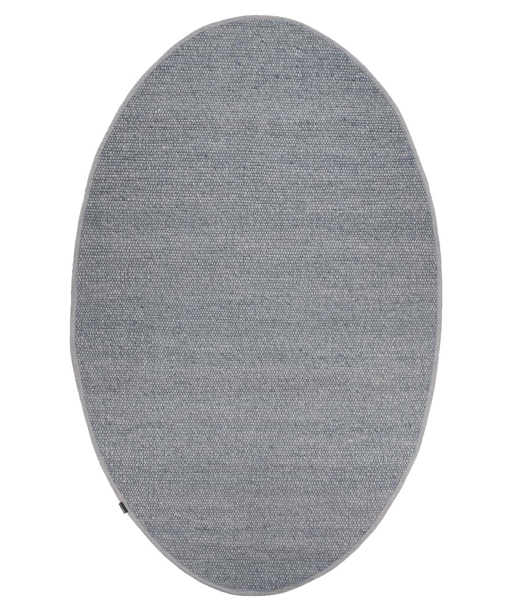 Oval wool rug - Lett steel blue - overzicht Oval wool rug - Lett steel blue - overzicht