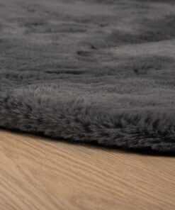 Round thick rug - Comfy plus dark grey - close up, thumbnail