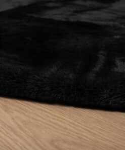 Round thick rug - Comfy plus black - close up, thumbnail