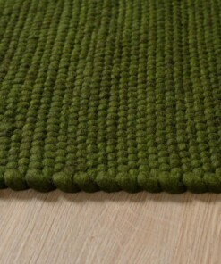 Wool rug - Lett green - close up zijkant, thumbnail