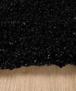 Square thick rug - Shaggy Grand anthracite - close up, thumbnail