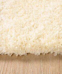 Square thick rug - Shaggy Grand cream - close up, thumbnail