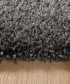 Square thick rug - Shaggy Grand dark grey - close up, thumbnail Square thick rug - Shaggy Grand dark grey - close up, thumbnail