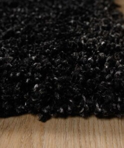 Square thick rug - Shaggy Grand anthracite - close up, thumbnail