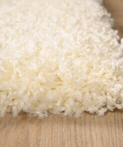 Square thick rug - Shaggy Grand cream - close up, thumbnail
