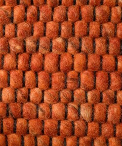 Square wool rug - Lett cognac - close up, thumbnail