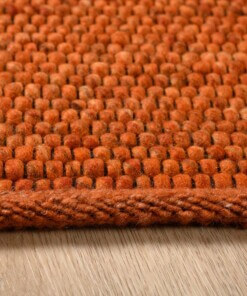 Square wool rug - Lett cognac - close up, thumbnail