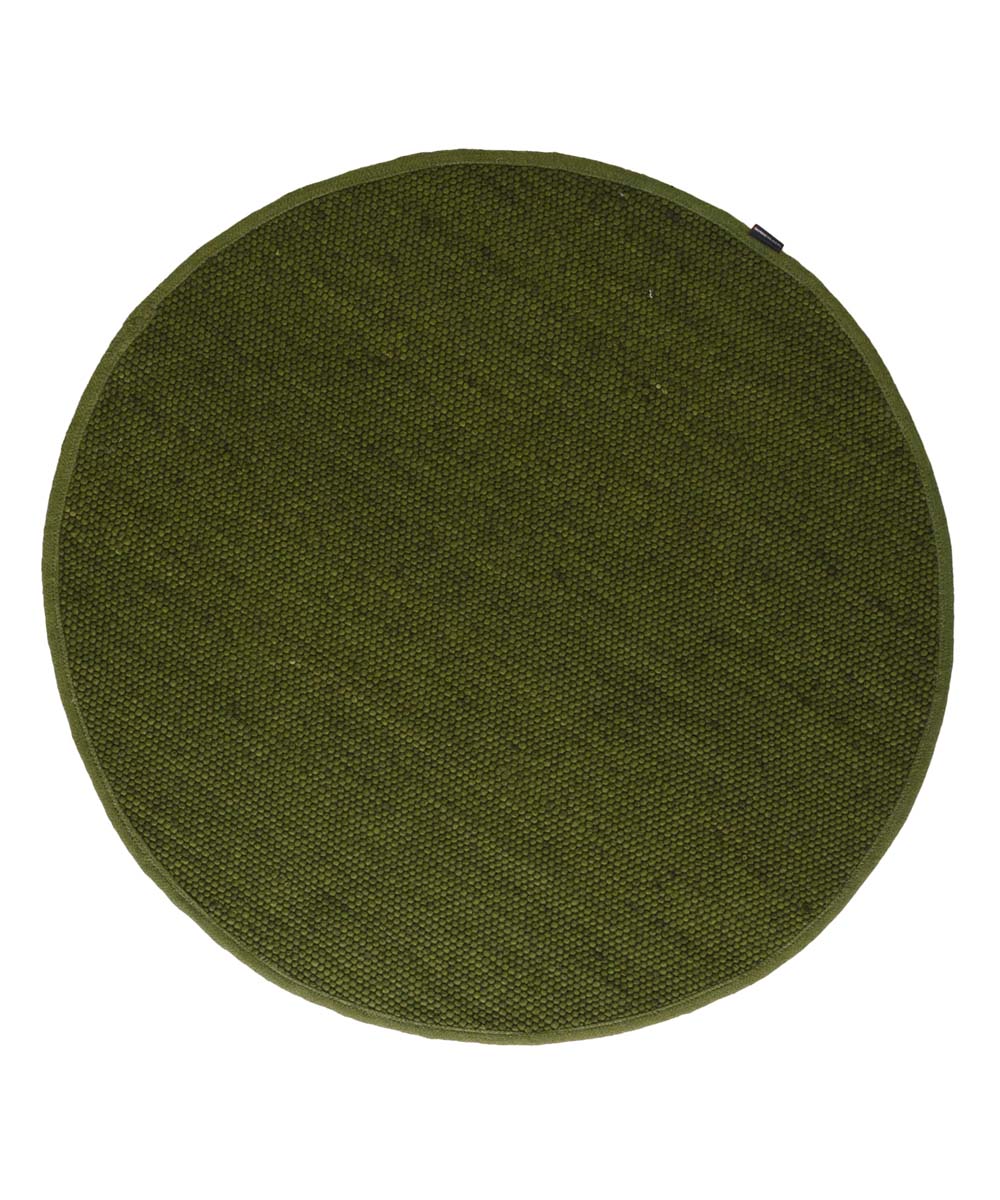 Round wool rug - Lett green - overzicht boven Round wool rug - Lett green - overzicht boven