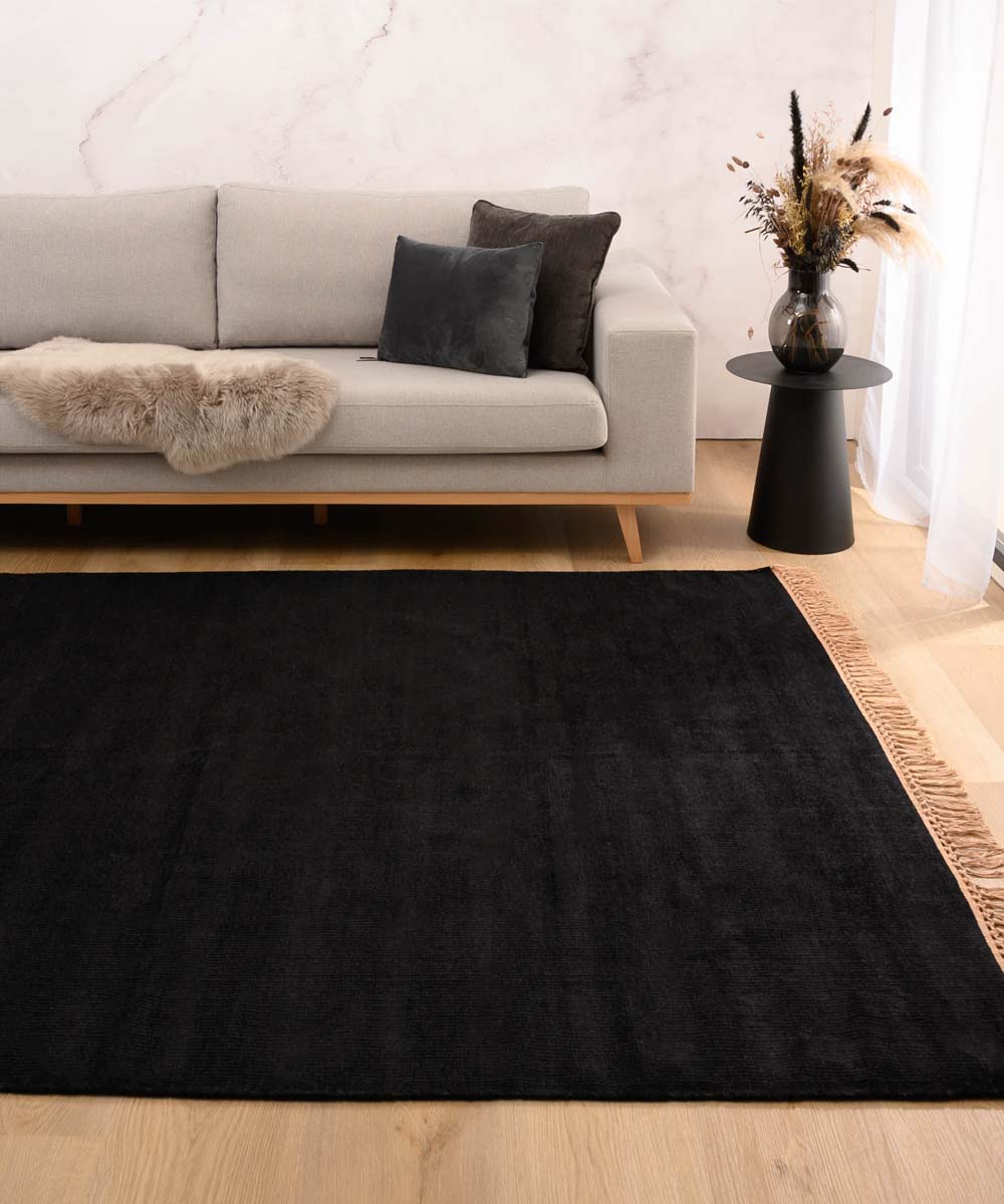 Viscose rug - Gem black - sfeer Viscose rug - Gem black - sfeer