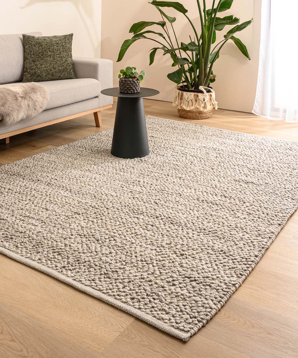 Wool rug - Agder light grey - sfeer Wool rug - Agder light grey - sfeer