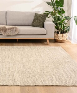 Wool rug - Odda white/taupe - sfeer, thumbnail